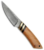 Rite Edge Hemingway Fixed Blade Knife Olive Wood (4" Damascus)  DM1098