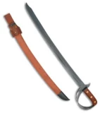 Cold Steel 1917 Cutlass Sword w/ Brown Leather Scabbard (24.75" Satin)
