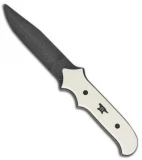 Buck 970 Carbon Dagger Fixed Blade Knife Ivory Micarta (4.25" Damascus)