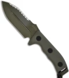Microtech Green Crosshair Fixed Double Edge Knife (5" Full Serr) 101-3GR
