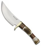 BlackJack International Obadiah Skinner Fixed Blade Knife Stag (5.2" Satin)