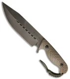 Behring Technical F-1 Fixed Blade Knife Green Micarta (7" Blued)