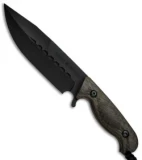Behring Made Technical F-1 Fixed Blade Knife OD Green Micarta (7" Black)