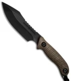 Behring Made Technical Badlander Fixed Blade Knife OD Green Micarta (4.9" Black)