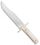 Bear & Son Bowie Fixed Blade Knife White Bone (9" Satin) WSB02
