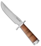 BlackJack Classic Model 3 Fixed Blade Knife Stacked Leather (7" A-2 Satin)
