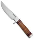 BlackJack Classic Model 127 Fixed Blade Knife Stacked Leather (6" Satin)