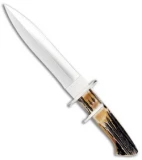 Bear and Son Combat Fighter Fixed Blade Dagger Stag Horn (6.25)