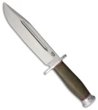 Bark River Teddy II Fixed Blade Knife Green Canvas Micarta (8" A2 Satin)