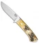 Bark River Classic Drop Point Knife Fixed Blade Stag Horn (3.75" Elmax)