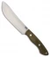 Bark River Kalahari II Fixed Blade Knife Green Canvas Micarta (6.875" Satin)