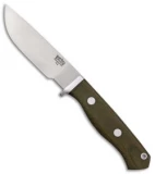 Bark River Gameskeeper Fixed Blade Knife Green Canvas Micarta (4.375" A-2)