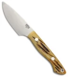 Bark River Kalahari Bushman Fixed Blade Knife Antique Stag Horn (3.25" Satin)