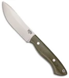 Bark River Kalahari Hunter Fixed Blade Knife Green Canvas Micarta (4.5" Satin)