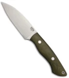Bark River Bush Seax Fixed Blade Knife Green Canvas Micarta (4.875" A-2)