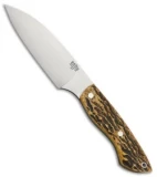 Bark River Bush Seax Fixed Blade Knife Stag Horn (4.875" A-2)