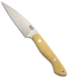 Bark River Mini Bush Seax Fixed Blade Knife Antique Ivory Micarta (3.75" A-2)
