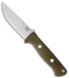 Bark River Bravo 1 LT Fixed Blade Knife Green Canvas Micarta (4.25" Elmax)