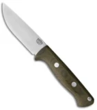 Bark River Bravo 1 LT Rampless Fixed Blade Knife Green Micarta (4.25" CPM-3V)