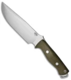 Bark River Bravo Survivor Fixed Blade Knife Green Micarta (7.125" Satin)