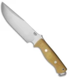 Bark River Bravo Survivor Fixed Blade Knife Yellow Micarta (7.125" Satin)