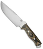 Bark River Bravo Survivor Fixed Blade Knife Green Camo G-10 (7.125" Satin)