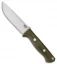 Bark River Bravo 1.25 Fixed Blade Knife Green Canvas Micarta (5" A2 Satin)