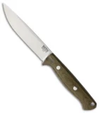 Bark River Gunny Vortex Rampless Fixed Blade Knife Green Micarta (4.75" A-2)