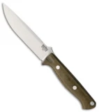 Bark River Gunny Vortex Ramped Fixed Blade Knife Green Micarta (4.75" A-2)