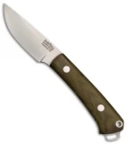 Bark River Mini Fox River Fixed Blade Knife Green Canvas Micarta (2.875" A-2)