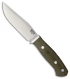 Bark River Matterhorn Fixed Blade Knife Green Canvas Micarta (4.5" Satin)