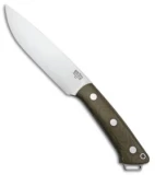 Bark River Fox River II Fixed Blade Knife Green Canvas Micarta (5" A-2)