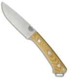 Bark River Fox River Fixed Blade Knife Antique Ivory Canvas Micarta (4" CPM-3V)