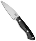 Bark River Bush Seax Bantam Fixed Blade Knife Black Canvas Micarta (4" A-2)