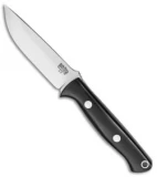 Bark River Bravo EDC Fixed Blade Knife Black Canvas Micarta (3.25" A2 Satin)