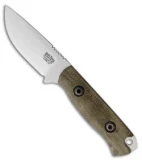 Bark River Bravo Necker Fixed Blade Knife Green Micarta (2.75" Satin)