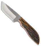 Anza Knives MC-2 AJB Fixed Blade Knife Amber Jigged Bone (3.6" Satin)