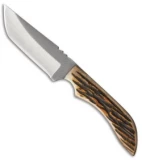 Anza Knives JWK-1ABJ Fixed Blade Knife Amber Bone (3.75" Satin)