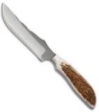 Anza Knives 709-FE Fixed Blade Knife Full Elk (4.5" Satin)