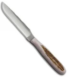 Anza Knives 108-FE Fixed Blade Knife Elk Bone (3.75" Satin)