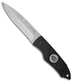 Hoffner Knives Hand Spear Fixed Blade Knife Black G-10 (4.875" Satin Serr)
