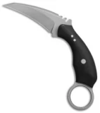 Ryan W Knives UTrap Karambit Fixed Blade Knife Black G-10 (3.2" Acid Wash)