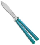 Eldon Talley Custom Talisong Flipper Balisong Knife Blue (4.25" Kukri Satin)