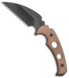 Medford Fighting Utility Knife FUK Fixed Blade Knife Brown (3.75" Black)