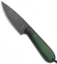 T.M. Hunt Custom Magua Fixed Blade Knife Black G-10/Green Stripe (3.5" Black)