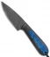 T.M. Hunt Custom Magua Fixed Blade Knife Black G-10/Blue Stripe (3.5" Black)