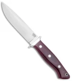 Bark River Sandstorm Fixed Blade Knife Burgundy Canvas Micarta (5" Satin)