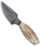 Olamic Cutlery Harpoon Neck Knife Stag (3" Damascus)