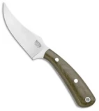 Bark River Fingerling Fixed Blade Knife Green Canvas Micarta (3.25" Satin)