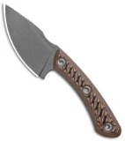 RMJ Tactical Nomad Fixed Blade Knife Hyena Brown G-10 (3.6" Tungsten Cerakote)